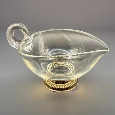 De colección M. Frank M.Whiting ESTERLINA Y VIDRIO CORAZÓN en forma de BOTE SALSA GRAVY Foto 1 de 4