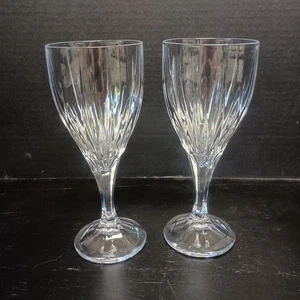 Godinger Shannon Ingrid Crystal Water Goblet Stem Wine Glass 10 Oz Set Of 2 - Picture 1 of 6