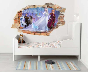 FROZEN Personalized 3D Smashed Bricks Hole Effect Decal Wall Sticker WP265 - Picture 1 of 2