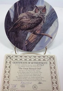 The Majestic Birds The Great Horned Owl Bradford Exchange Plate #3 - Picture 1 of 5