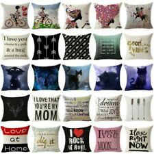 18'' Pillow Case Lover WordCheshire Cat Cotton Linen   s Cushion Cover