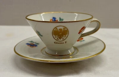 Rosenthal ADAC 1929 "Gau I" Demitasse taza y platillo club automovilístico alemán Foto 1 de 4