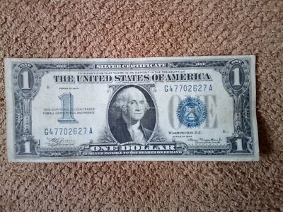 1934 $1 ONE DOLLAR SILVER CERTIFICATE NOTE, CRISP, VERY NICE, VF+,CHICAGO-ISSUED - Image 1 of 4