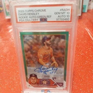 2023 Topps Chrome Green 96/99 Auto David Hensley PSA 10 / 10 - Bild 1 von 6