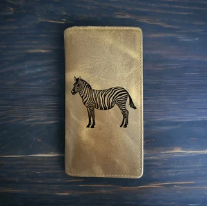 Cartera de Rodeo Cebra Vaquero Cuero Búfalo Occidental Premium Animal Regalo NUEVO - Imagen 1 de 10