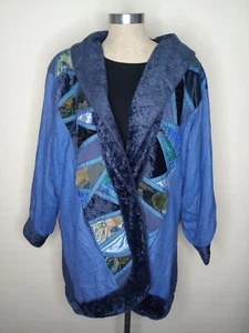 Jacket Blazer Womens Size 2XL Tapestry Patchwork Velvet Boho Artsy Vintage 1980s - Picture 1 of 8