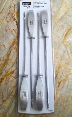 Weber Style Skewers Stainless steel  Set of 4 - Image 1 of 4