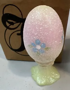 Fenton Arte Vidrio Pintado a Mano Primavera Brillo Huevo Firmado Etiquetas Originales y Caja - Imagen 1 de 4