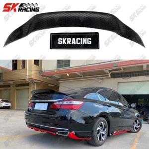 Red Black Carbon Fiber Rear Spoiler Wing Fit Honda ACCORD 2013-2017 4DOOR Sedan - Picture 1 of 50