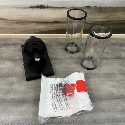 Aplique de pared doble Pottery Barn Frey negro mate con defecto de hardware leer nuevo sin caja ob Foto 1 de 4