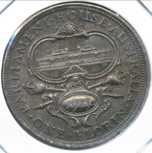 Australia 1927 Canberra Florin 2/- George V (Silver) - Uncirculated (E24683) - Foto 1 di 3
