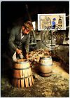 VINTAGE CONTINENTAL SIZE POSTCARD MAKING BARRELS IN WEST GERMANY 1987 MAXISTYLE