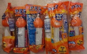 Glow Halloween Pez Pumpkins Retired Vintage Lot 7 - Picture 1 of 2