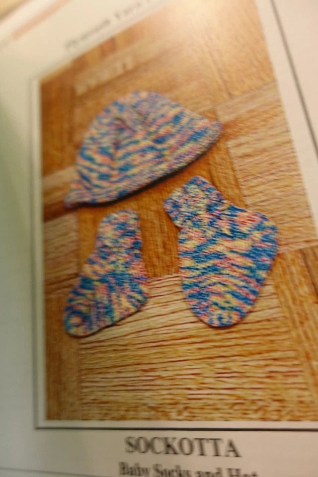 Plymouth Knitting Pattern S082 Sockotta Baby Socks & Hat  - Image 1 of 1