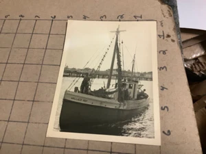 unmarked photo but from around - WAQUOIT BAY - cape cod - b&w BOAT - Picture 1 of 2
