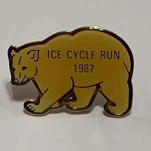 Pin coleccionable de colección Ice Cycle Run 1987 oso polar motocicleta - Imagen 1 de 3