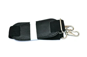 Black Leather Replacement Strap For Luggage Large Camera Laptop Bag Shoulder - Picture 1 of 5