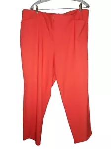 Bright Coral Sz 22W Plus Size Slim Fit Trouser polyester blend Pants Worthington - Picture 1 of 6