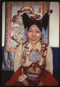 Sikkimese Princess in Ceremonial Dress,Princess Suang La,Sikkim,India,Woman - Picture 1 of 1