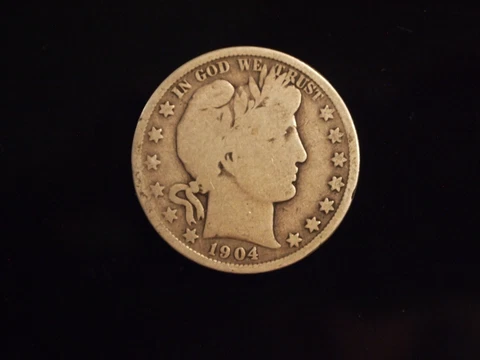 1904 90% Silver Barber Half Dollar Good Condition Cover