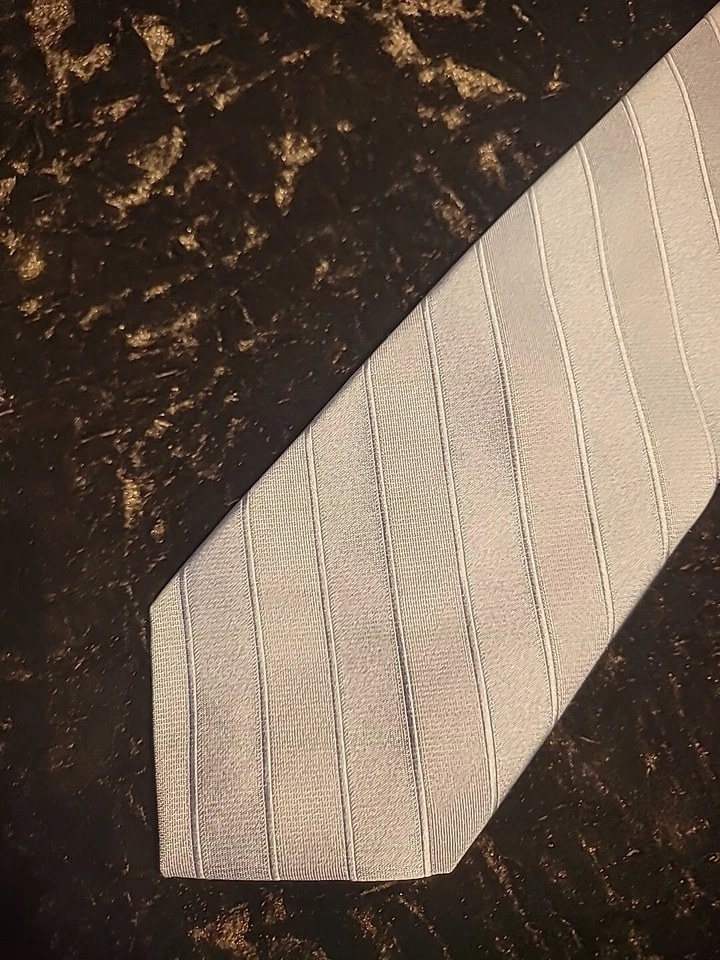 Vintage Tonino Firenze Mens Neck Tie Blue Solid Striped Professional Suit - Image 1 of 4