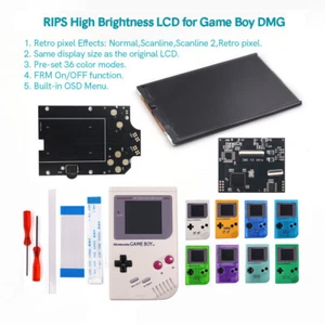 OSD Menu New V5 Pro Full Size RIPS Backlight LCD+Pre-cut Shell Case For GB DMG - Picture 1 of 43