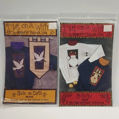 OUT ON A WHIM  HO HO HO! (#408) & Peace on Earth (#406) ~No-Sew Applique Pattern - Image 1 of 4