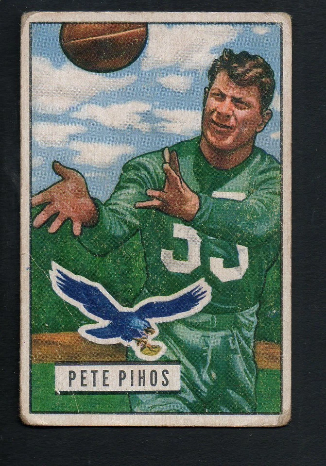 1951 Bowman Football Card #46 Pete Pihos-Philadelphia Eagles Poor Card - Image 1 of 1
