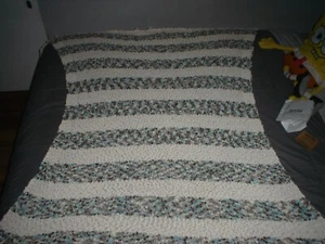 Max Studio Home Throw Blanket White Textured Multi-Colored Pattern Pack Of 2 - Picture 1 of 2