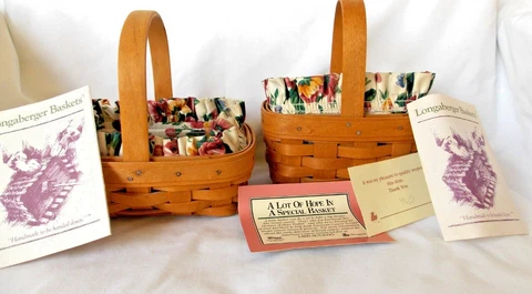 Longaberger TWO Horizon of Hope basket combos with liner & insert 1995 & 96 EUC Cover