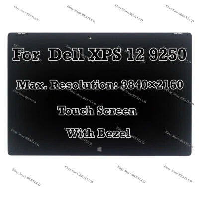 Conjunto de digitalizador de pantalla táctil LED LCD 3840x2160 de 12,5" para Dell XPS 12 9250 Foto 1 de 4