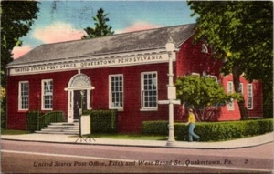 Oficina de correos Quakertown Pennsylvania con edificio de ladrillos postal vintage 18573 - Imagen 1 de 2