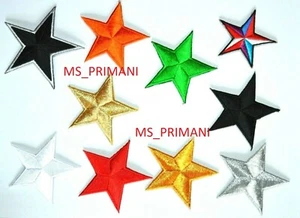 Embroidered Star Large Iron/sew On Patch Bag Clothes Crafts Badge various Sizes - Foto 1 di 13