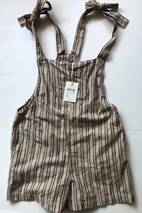 Rhythm 100% Cotton Gigi Shoulder Tie Shorts Overalls Jumpsuit Pockets Sz 8/S NWT - Picture 1 of 5