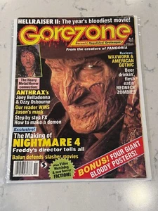 GoreZone #4 Nov 1988 w/Posters; Nightmare 4; Waxwork; Ozzy; Hellraiser 2 (VF) - Picture 1 of 3