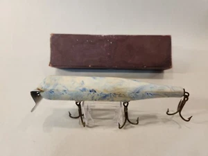 Vintage Atom Striper Köder White Marble Vintage Salzwasser Brandungsangeln Köder mit Box - Bild 1 von 8