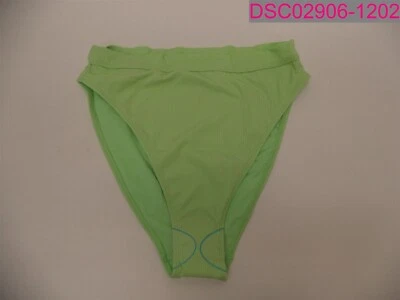 Parte inferior de bikini hipster arrugada cintura alta acanalada verde talla 10 de ASOS para mujer Foto 1 de 4