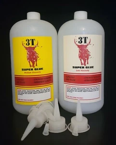 32 oz Thin And  32 oz Medium CA glue (3T) Super Glue 50 & 200 CPS - Picture 1 of 6