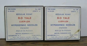 Yale B-D Luer-Lok Aghi 26G 1/4" Punta Regolare Inox Due Doz 24 Vintage - Foto 1 di 3