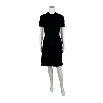 Vestido de lana vintage años 60 para mujer mediano negro cuello falso mod flecos dobladillo cambio Foto 1 de 4