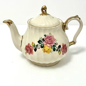 Tetera Sadler 3522 rosa y amarillo patrón rosa Inglaterra - Imagen 1 de 19