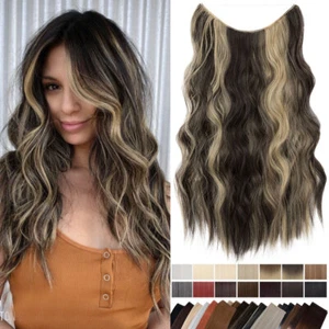 Balayage Thick Invisible Wire Band Real As Human Hair Extensions 3/4 Full Head - Picture 1 of 86