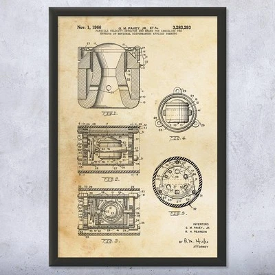Particle Velocity Detector Patent Wall Art Poster, Canvas or Framed - Image 1 of 4