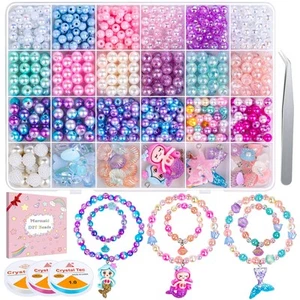 802Pcs Bracelet Making Kit for Girls Mermaid Beads for Jewelry Making Assorte... - Picture 1 of 8