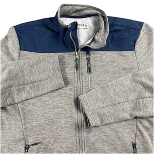 ORVIS Fishing Full Zip Jacket Men’s Large Heather Gray Blue Trim Fleece Lined - Picture 1 of 20