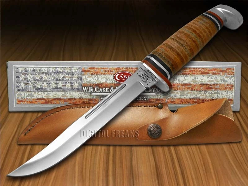 Case xx Slim Fixed Blade Hunter Knife Polished Leather Handle 00381 - Image 1 of 4