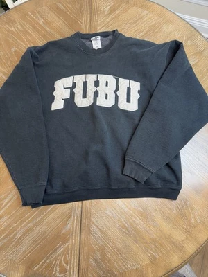 Vintage Fubu Crewneck Sweatshirt 3D Textured Y2K Streetwear Men’s XL - Image 1 of 4