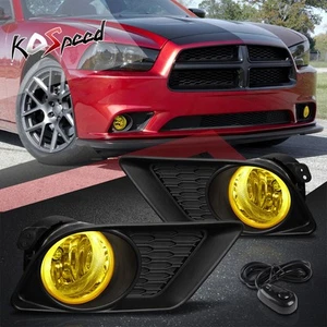 Amber Lens Front Bumper Fog Light Lamps w/Switch+Bezel for 11-14 Dodge Charger - Picture 1 of 8