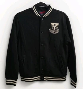 Polo Ralph Lauren Skeleton Skull Rugby Black Varsity Jacket Youth LG 14-16 EC - Bild 1 von 15