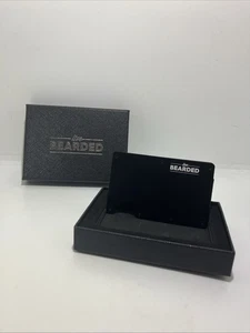 Portafoglio nero minimalista in alluminio barbuto vivo con fermasoldi  - Foto 1 di 7